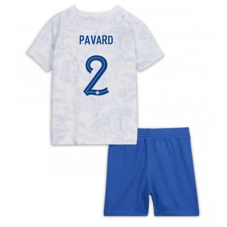 Fotbalový Komplet Francie Benjamin Pavard 2 Dětské Venkovní Mistrovství Světa 2022 Krátký Rukáv (+ trenýrky)